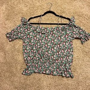 Zara Women’s off the shoulder short sleeve top.